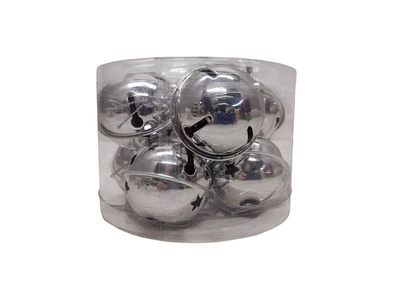 *8pc 50mm Jingle Bells Silver