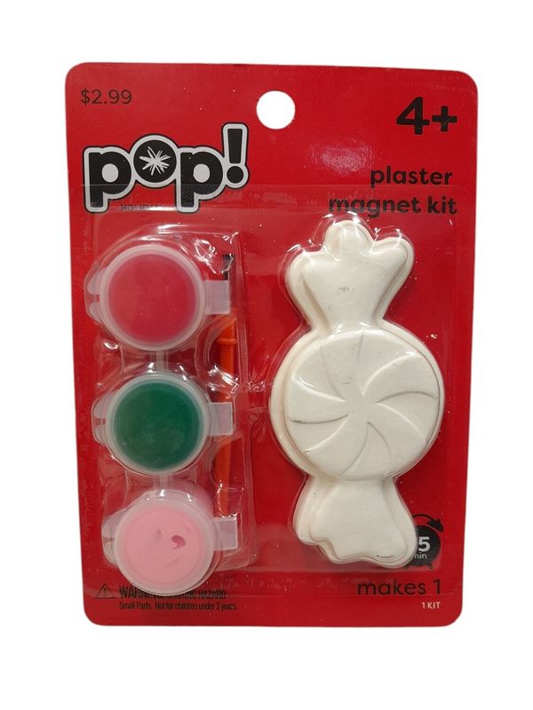 *Plaster Painting Ornament Magnet Kit Peppermint