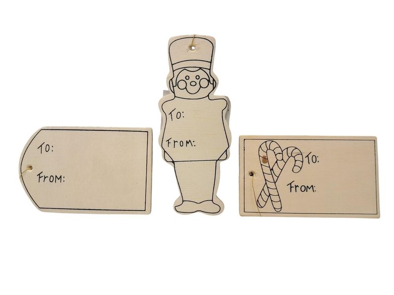 1pc Unfinished Wood Gift Tags Assorted