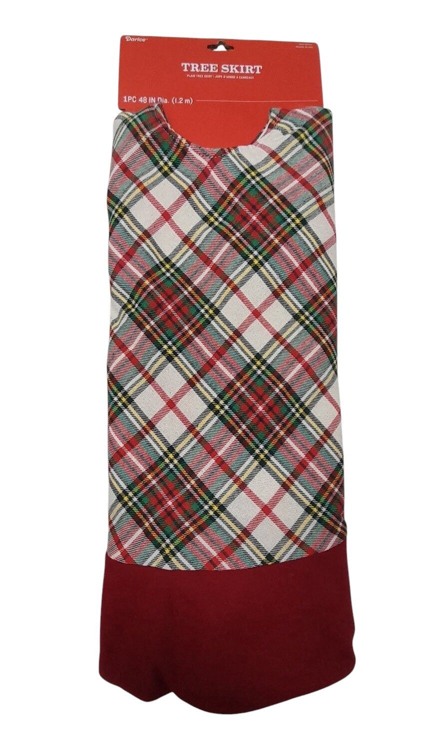 48" Plaid Tree Skirt Red/Green/White