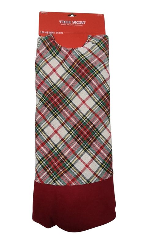 48" Plaid Tree Skirt Red/Green/White