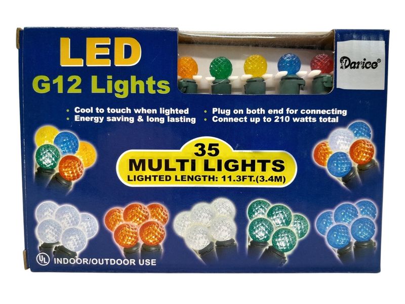 35 LED Lights 11.3ft Globe Multi W/Green Wire