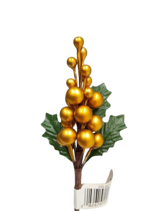*6&quot; Pearl Berry Pick Gold