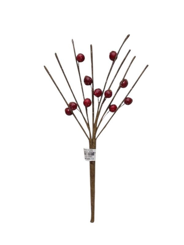 14" Iced Berry Spray Red