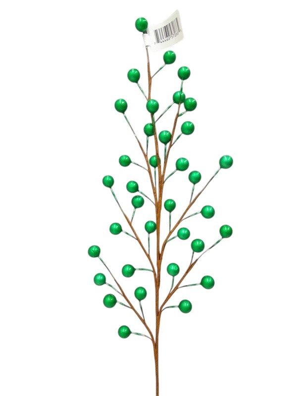 1pc 19" Berry Spray w/35 Berries Emerald