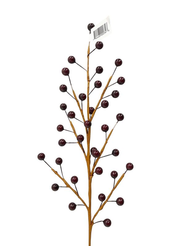 1pc 19" Berry Spray w/35 Berries Burgundy