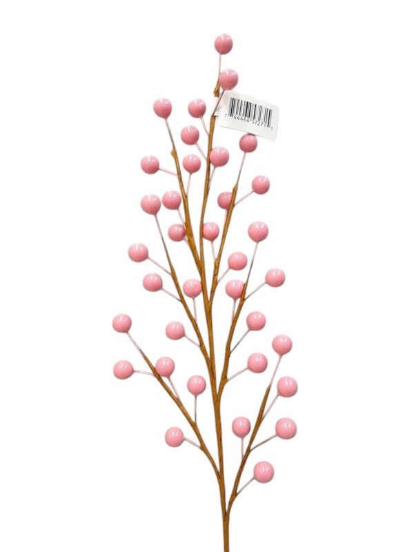 1pc 19&quot; Berry Spray w/35 Berries Pink