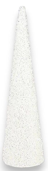 18"x4.25" Sequin Glitter Cone White