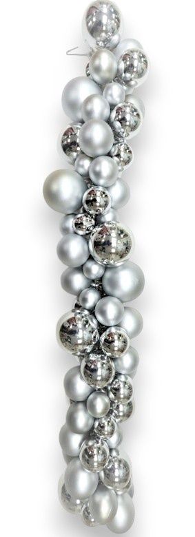 36&quot; Plastic Ball Garland Silver