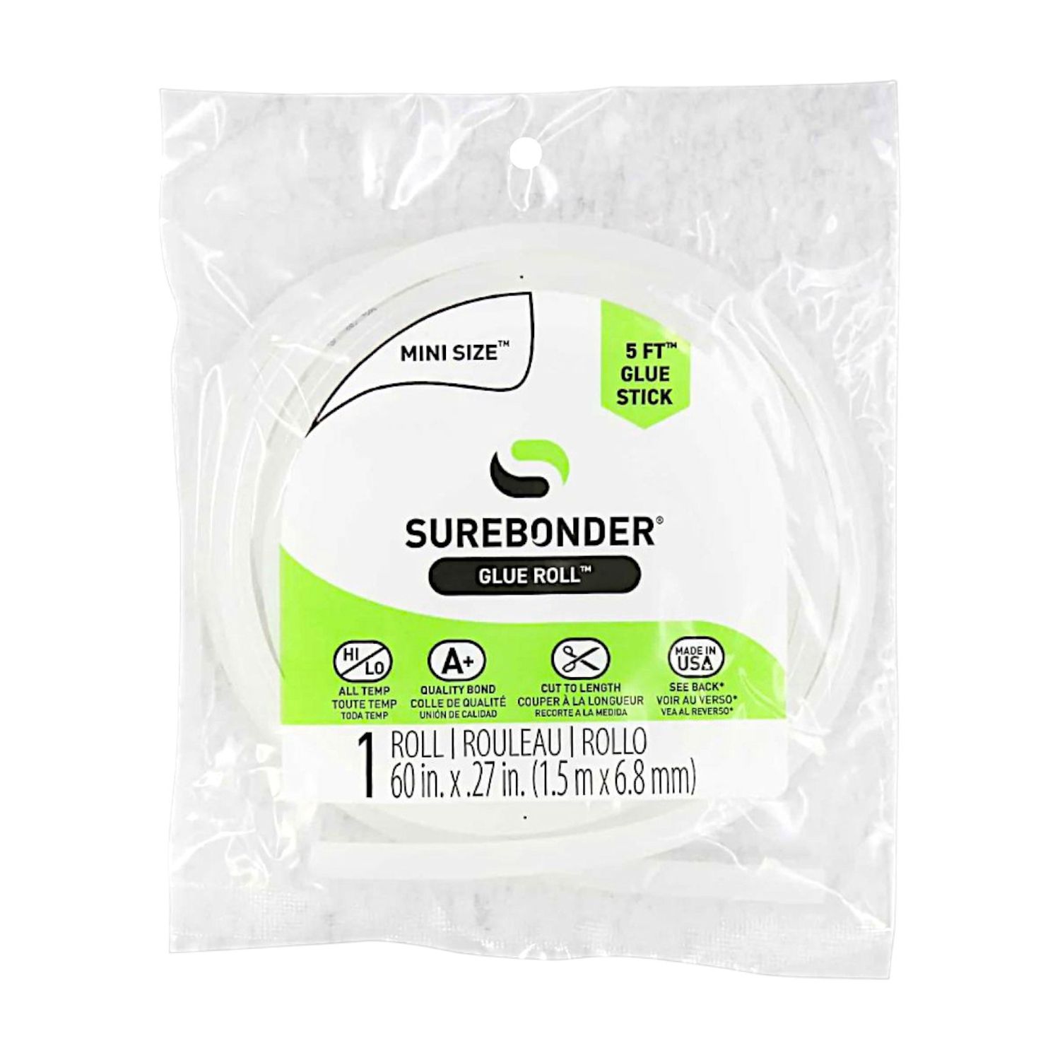 1pc 60" Mini Size Hot Glue Stick Roll Clear