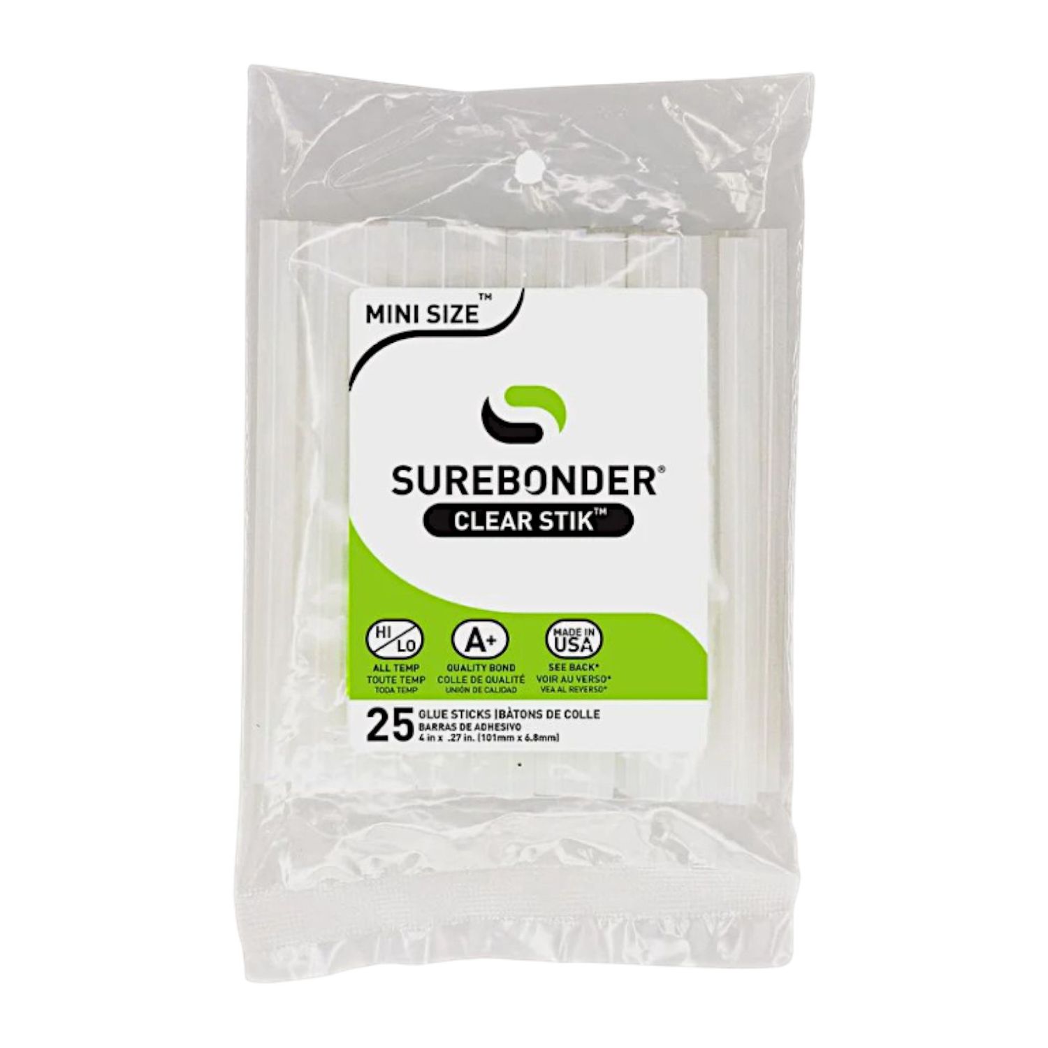 25pc 4&quot; Mini Size Hot Glue Sticks Clear