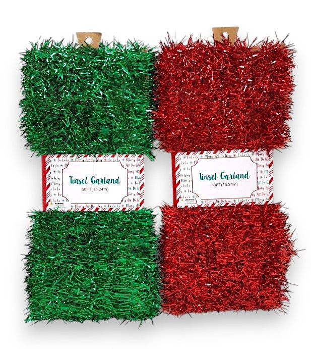 50&#39; Tinsel Garland Assorted