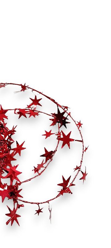 25&#39; Metallic Star Garland Red