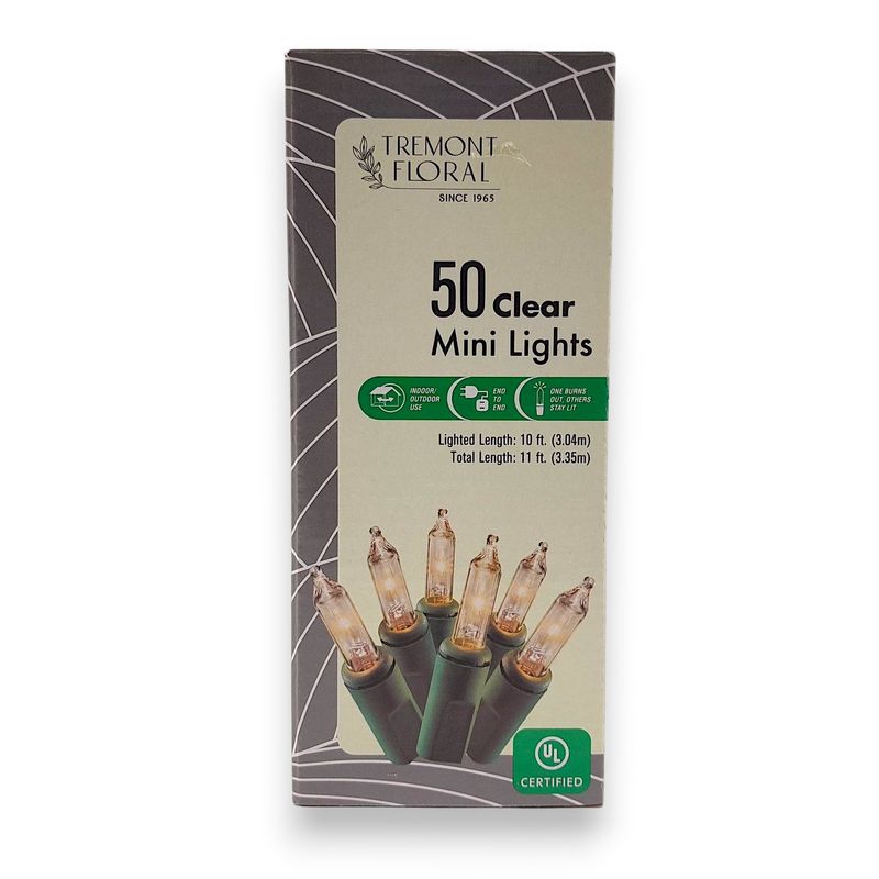 50 Light Green Wire Clear Bulb