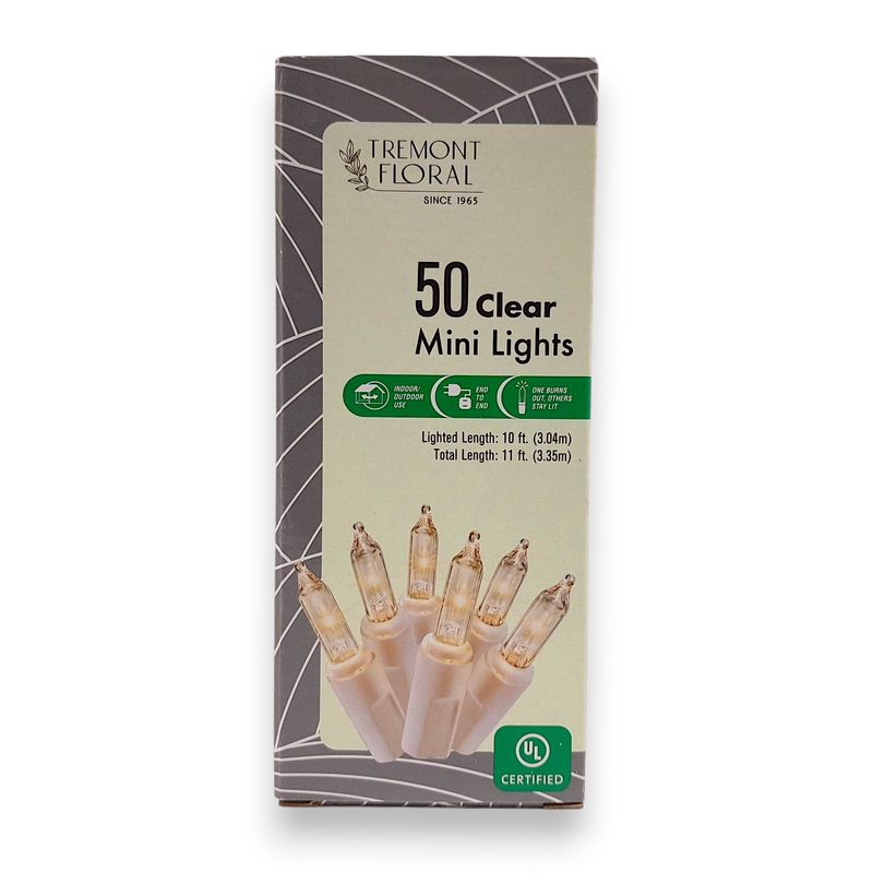 50 Light White Wire Clear Bulb