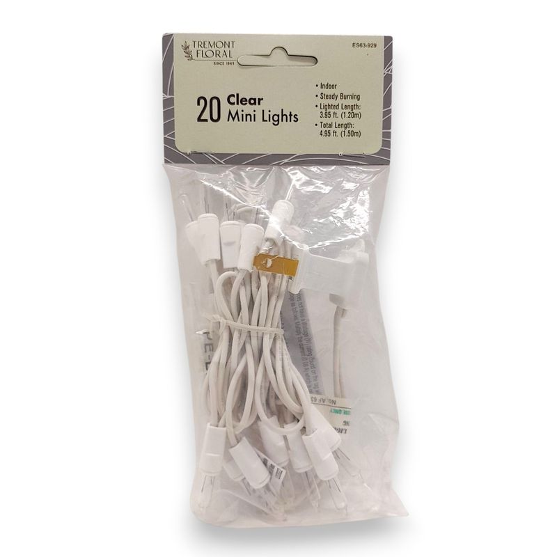 20 Light White Wire Clear Bulb