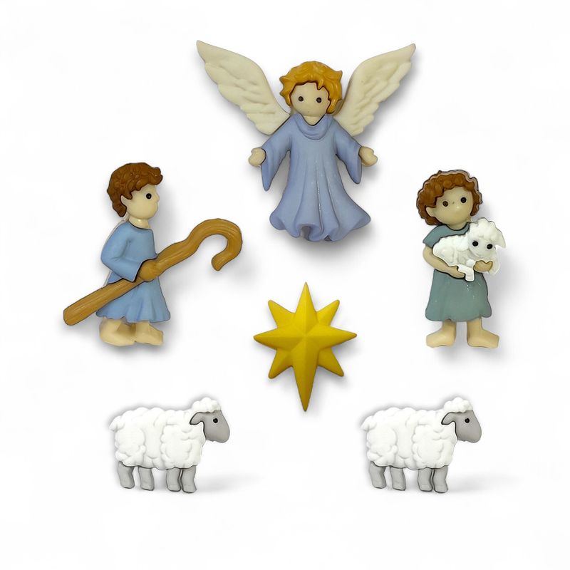 5pc Good Shepherd Nativity Buttons