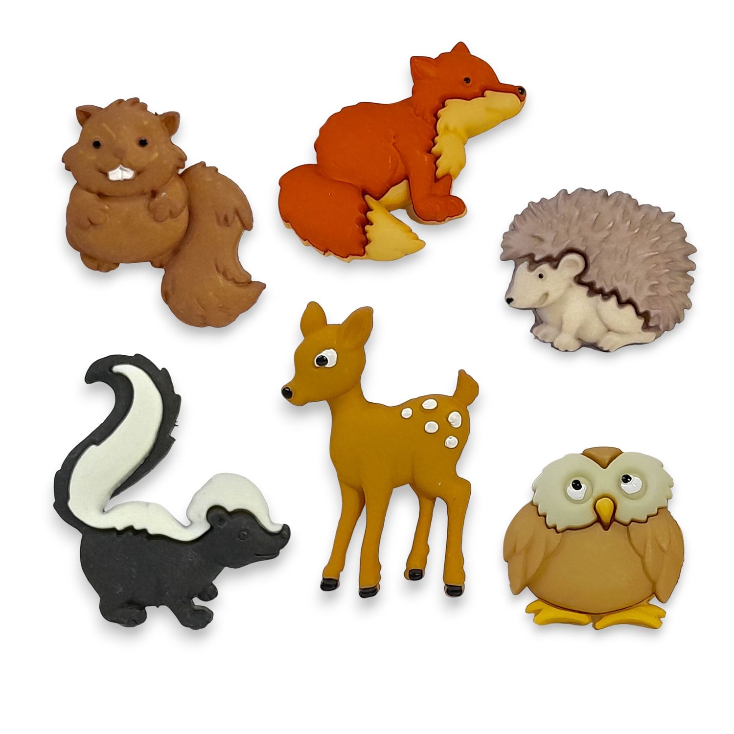 Baby Forest Animal Buttons 6pc