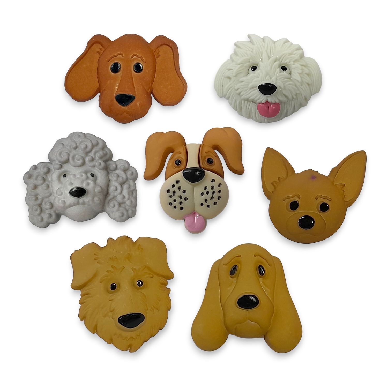 Dog Buttons 7pc