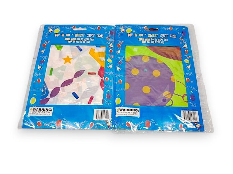 36"x44" Giant Gift Bag W/Tie &amp; Tag Assorted