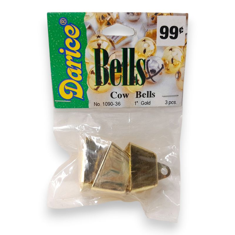 1" Cow Bells Gold 3pc