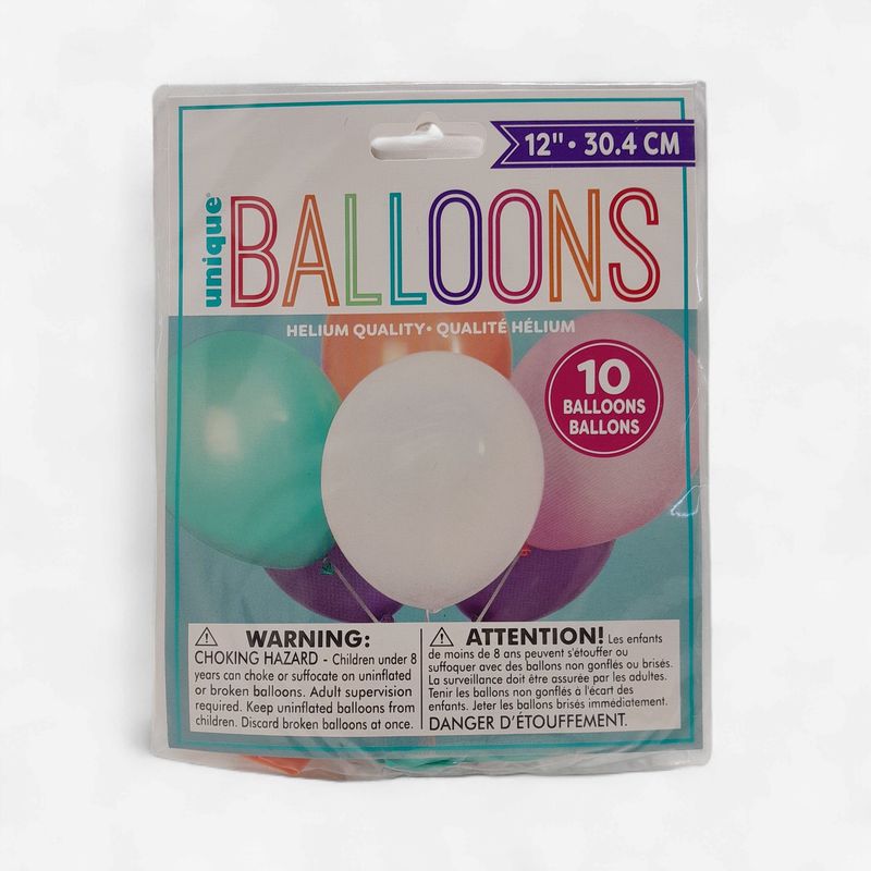 *12" Latex Balloons 10pc Multicolor