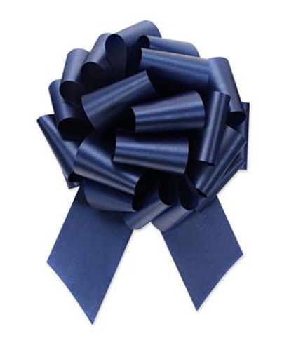 Flora Satin Pull Bow 4"x18 Loops Navy (7/8" Ribbon)