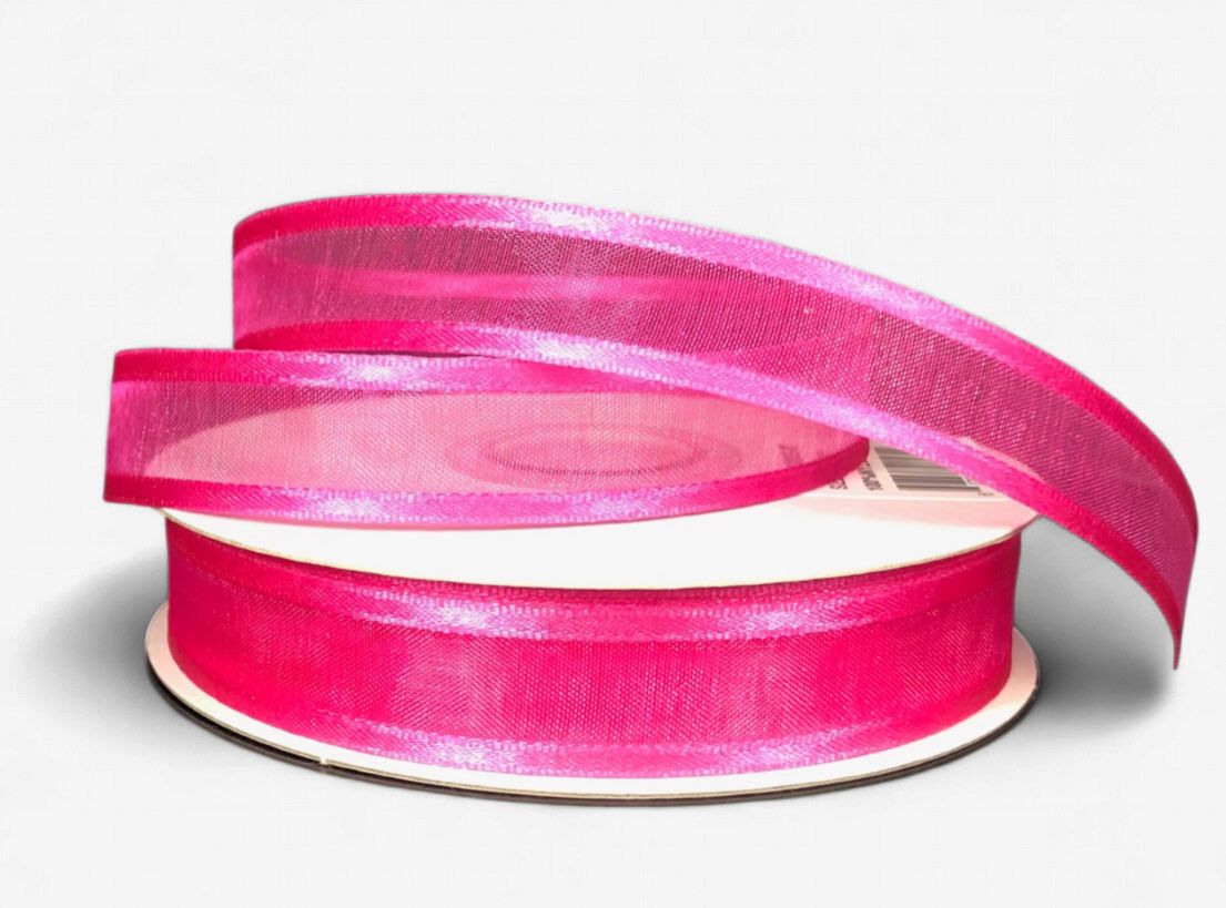 5/8"x25yd Satin Edge Sheer Fuchsia