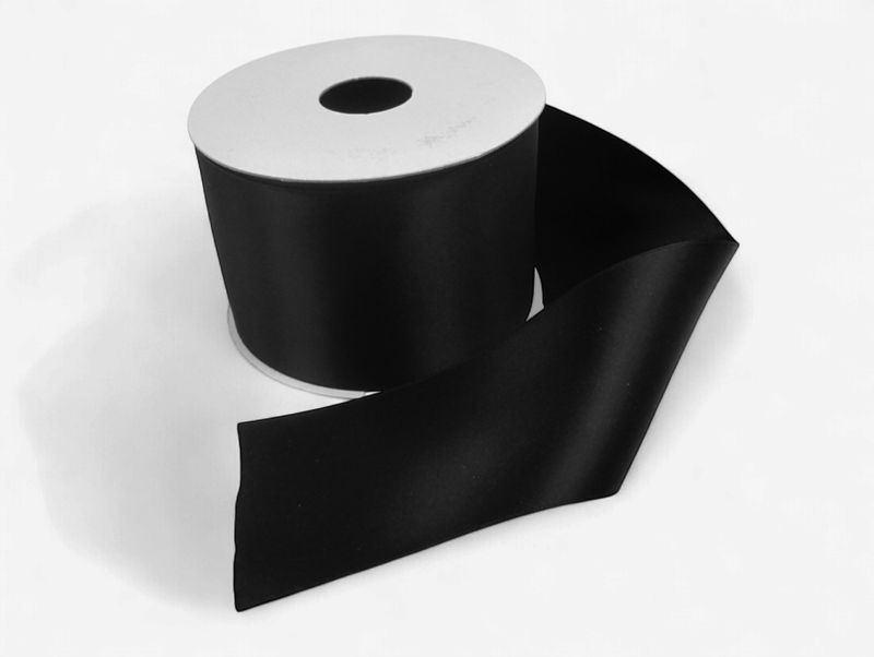 2.5"x25yd Double Faced Satin Black