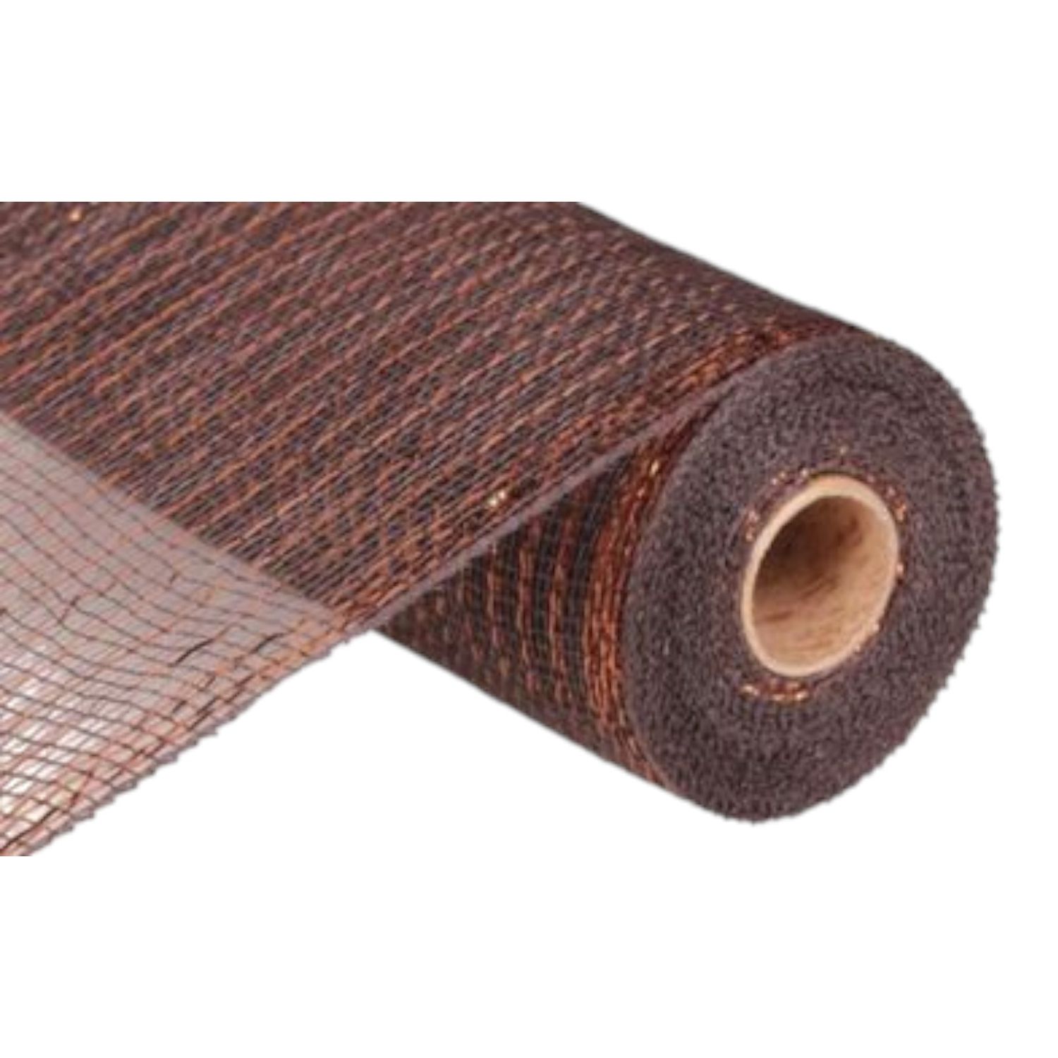10"x10yd Metallic Deco Mesh Chocolate/Copper