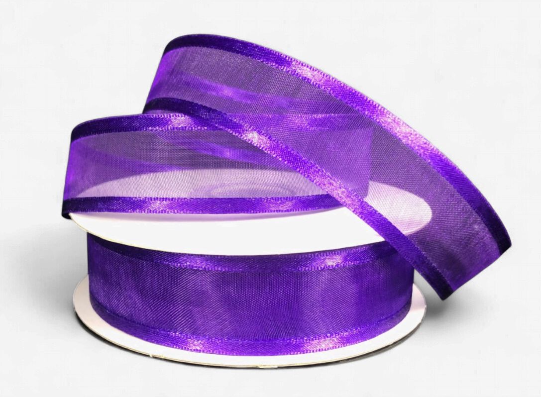 7/8"x25yd Satin Edge Sheer Purple