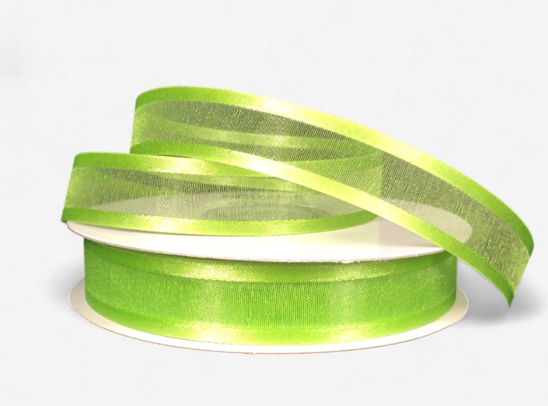 5/8"x25yd Satin Edge Sheer Kiwi