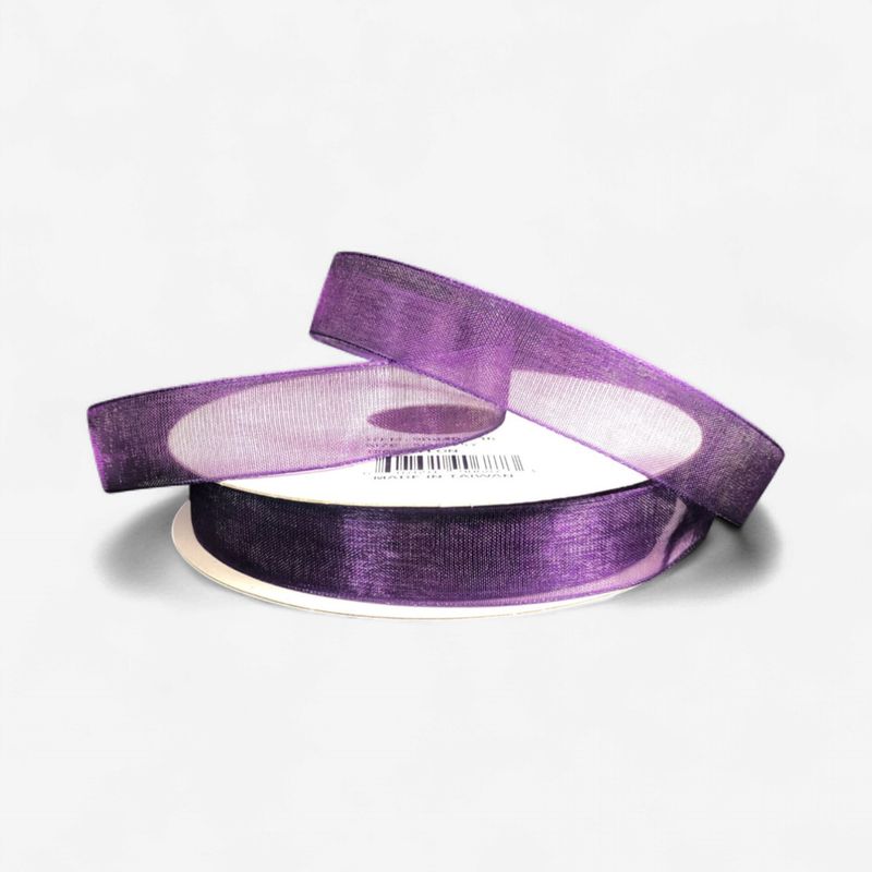 5/8"x25yd Organza Ribbon Eggplant