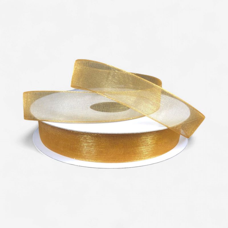 5/8"x25yd Organza Ribbon Gold