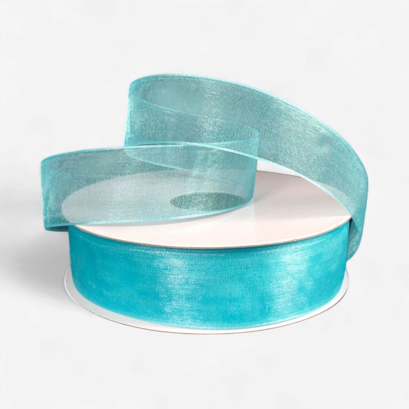 7/8"x25yd Organza Ribbon Aqua