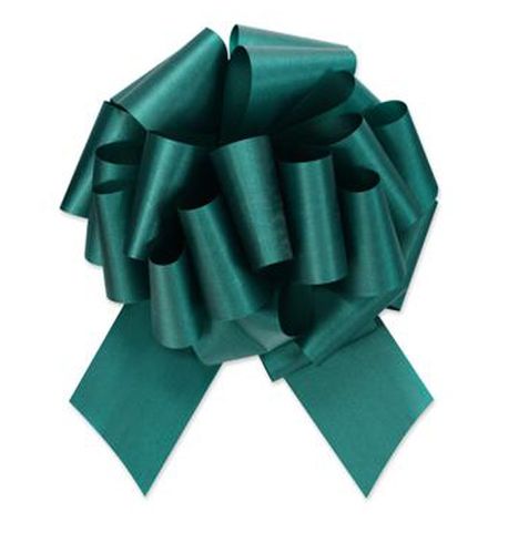 Flora Satin Pull Bow 4"x18 Loops Hunter Green (7/8" Ribbon)