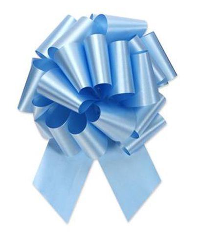 Flora Satin Pull Bow 8"x20 Loops Light Blue (2-1/2" Ribbon)