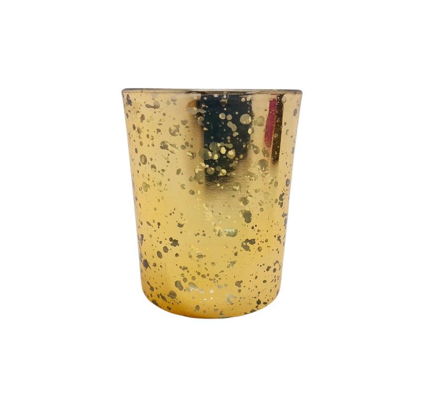 2" Mercury Glass Votive Holder Gold