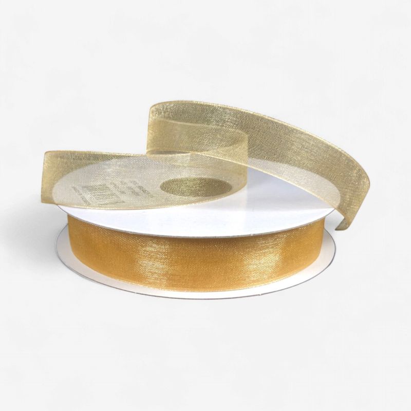 5/8"x25yd Organza Ribbon Light Gold