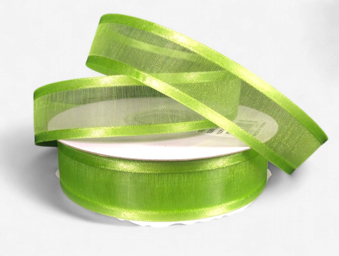 7/8"x25yd Satin Edge Sheer Kiwi