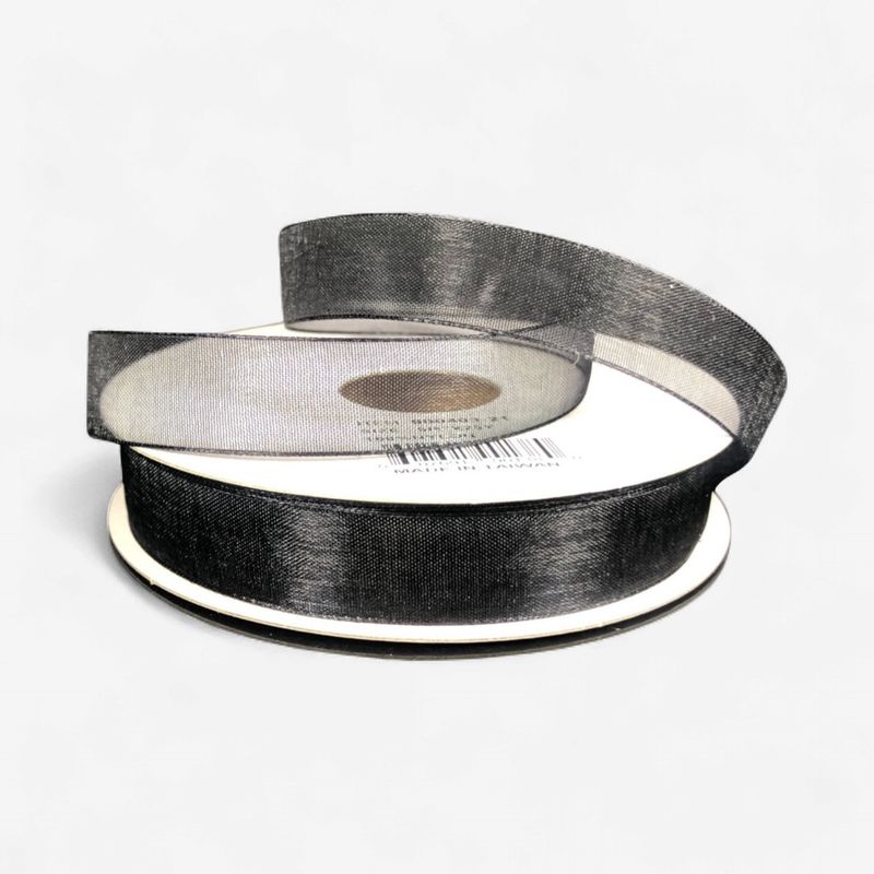 5/8"x25yd Organza Ribbon Black