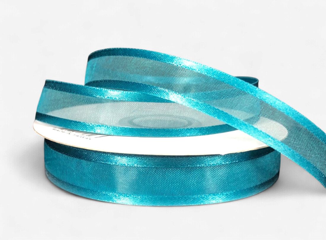 5/8"x25yd Satin Edge Sheer Teal