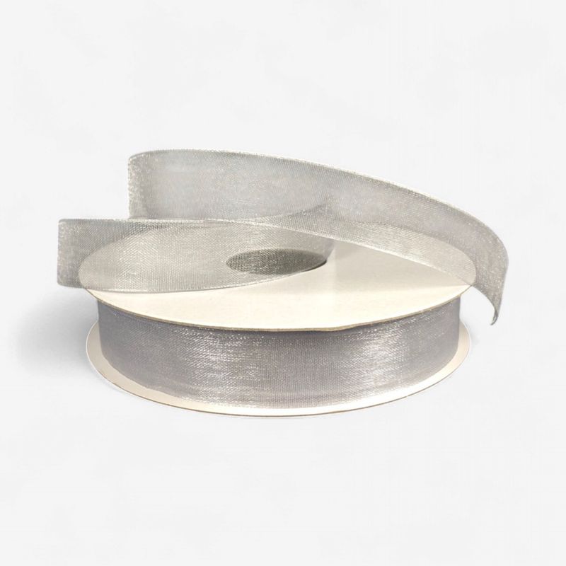 5/8"x25yd Organza Ribbon Silver