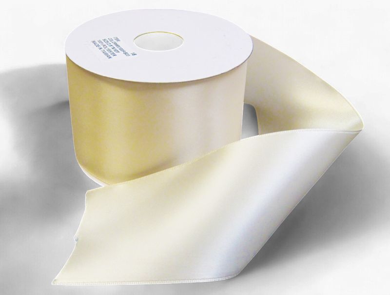2.5"x25yd Double Faced Satin Ivory