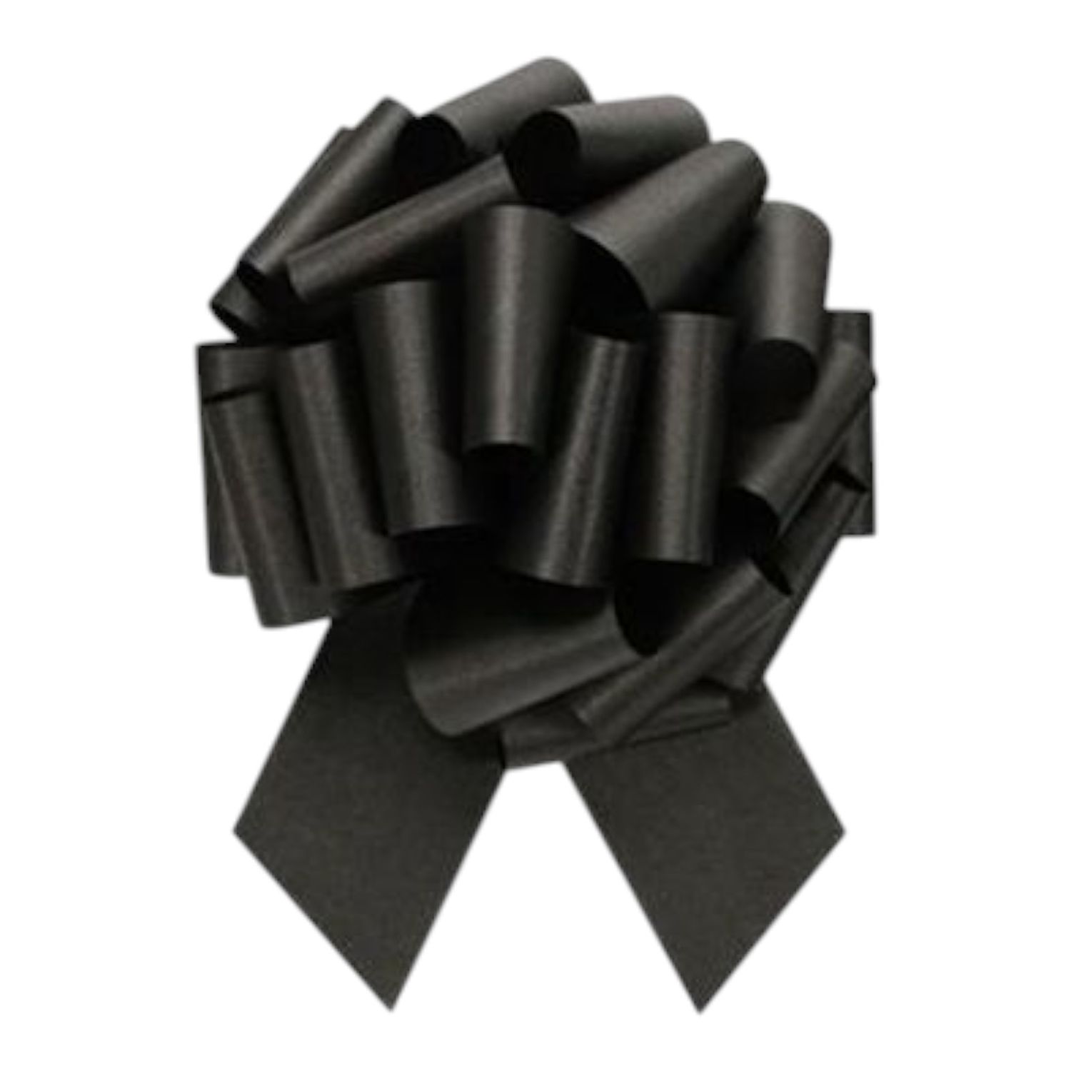 Flora Satin Pull Bow 5.5"x20 Loops Black (1-7/16" Ribbon)