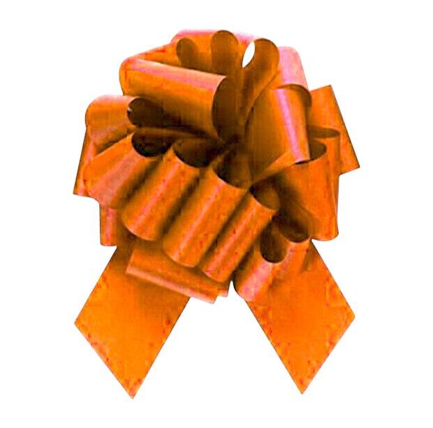Flora Satin Pull Bow 5.5"x20 Loops Orange (1-7/16" Ribbon)