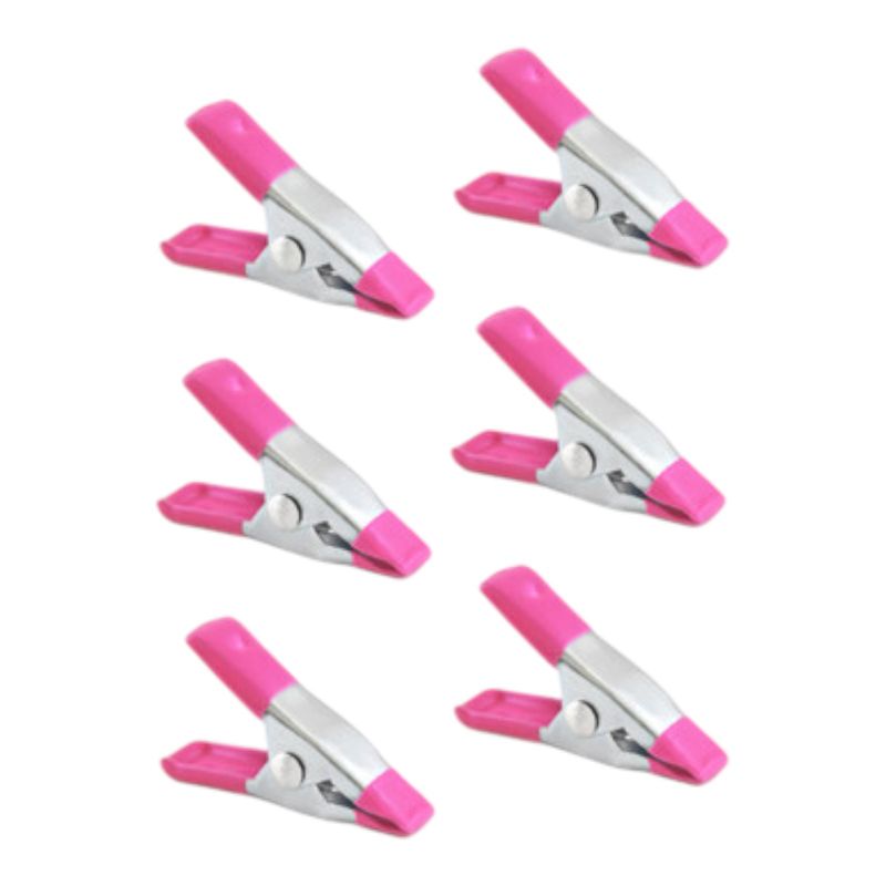 6pc 2" Heavy Duty Craft Clamps Pink