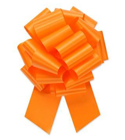 Flora Satin Pull Bow 5.5"x20 Loops Tropical Orange (1-7/16" Ribbon)