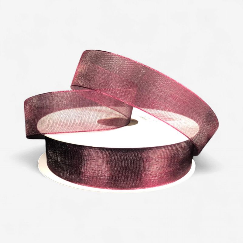 7/8"x25yd Organza Ribbon Burgundy