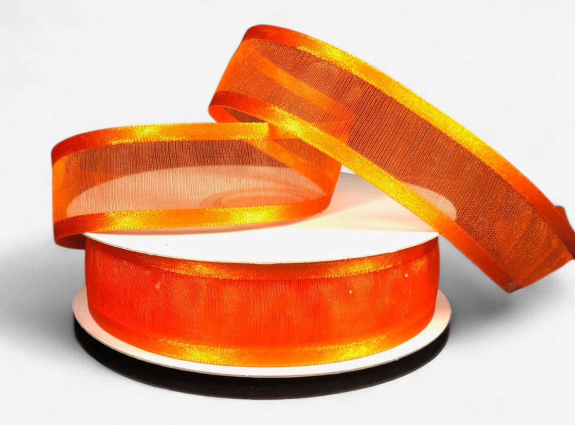 7/8"x25yd Satin Edge Sheer Orange